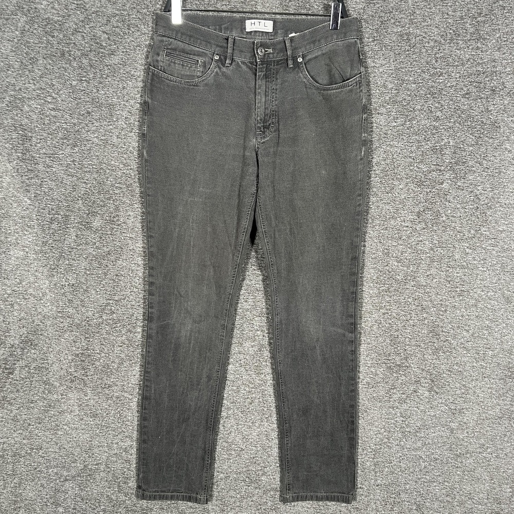Hiltl Dude Jeans Mens 32x32 Gray Slim Tapered Stretch‎ Denim Charcoal Wash Pants